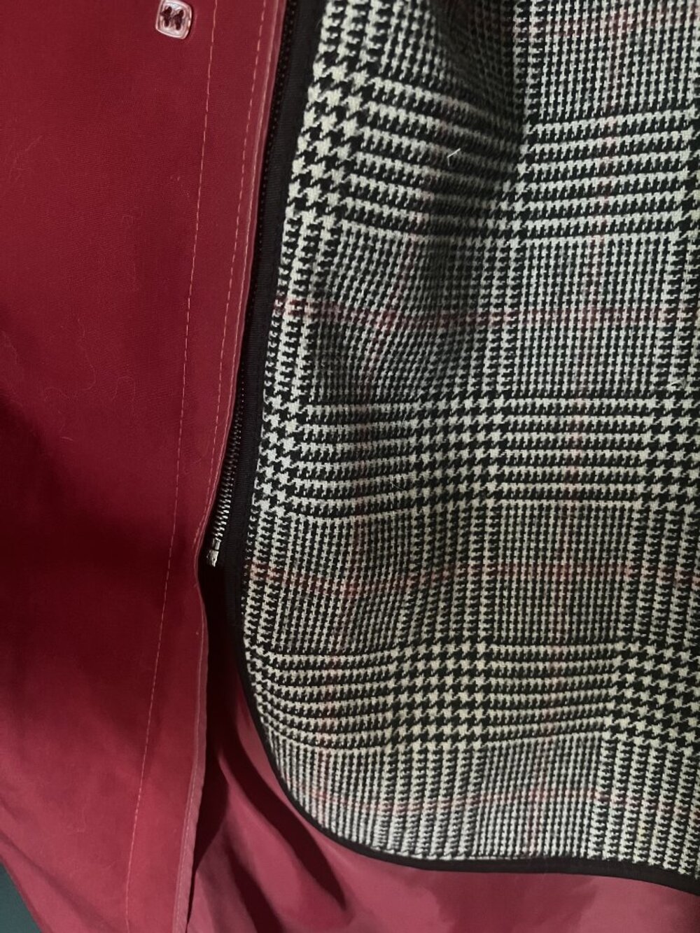 Vintage Burgundy Trench Coat - Picture 3 of 8
